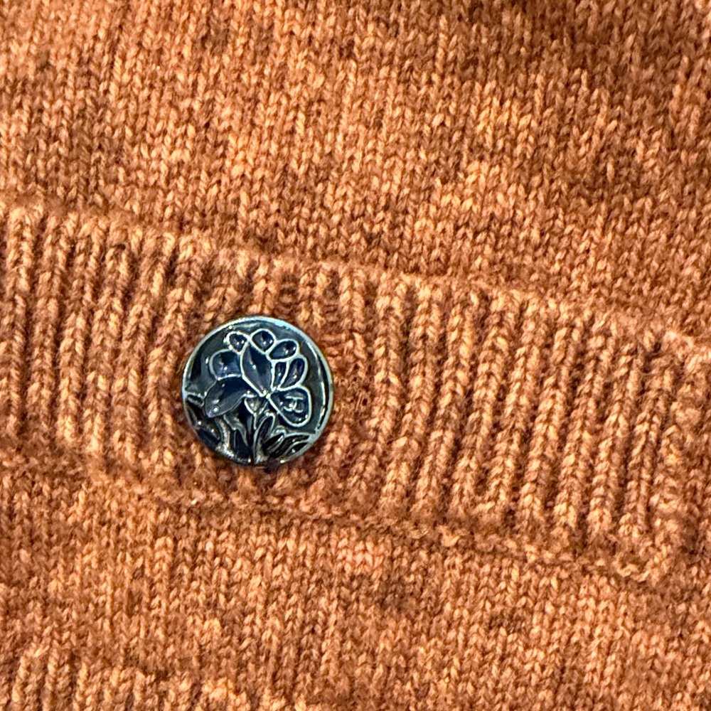 Rust Knit Button Front Vest - Picture 3 of 5